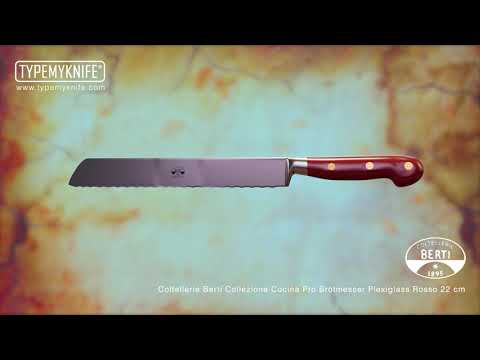 Coltellerie Berti Collezione Cucina Pro Brotmesser Plexiglass Rosso 22 cm