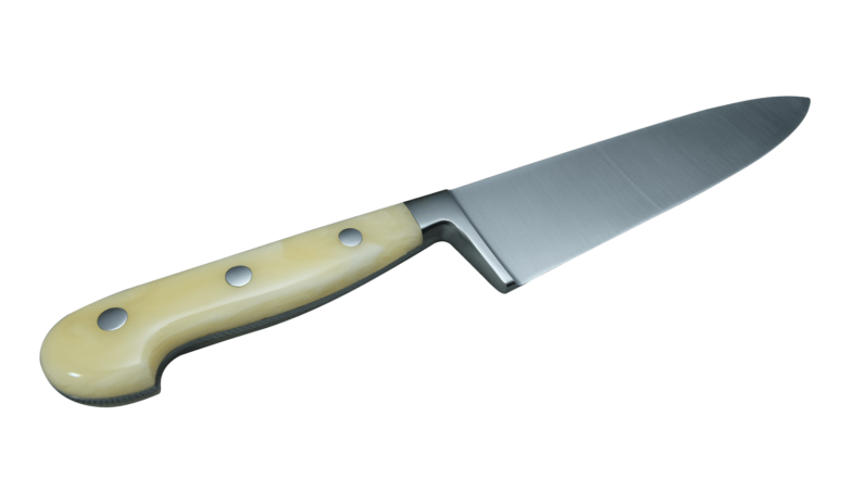 Coltellerie Berti Collezione Cucina Pro Chef`s Knife Plexiglass Crema 20 cm | 3D Gravur Konfigurator | 11