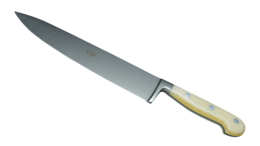 Coltellerie Berti Collezione Cucina Pro Chef`s Knife Plexiglass Crema 25 cm | 3D Gravur Konfigurator | 3