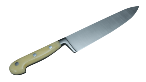 Coltellerie Berti Collezione Cucina Pro Chef`s Knife Plexiglass Crema 25 cm | 3D Gravur Konfigurator | 5