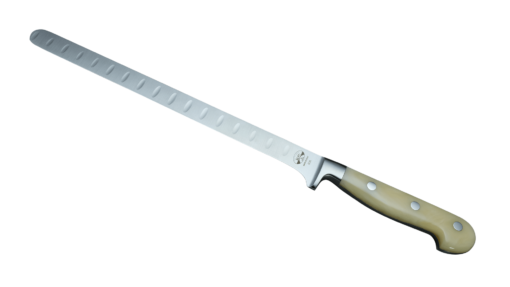 Coltellerie Berti Collezione Cucina Pro Salmon Knife Plexiglas Crema Kulle 26 cm | 3D Gravur Konfigurator | 3