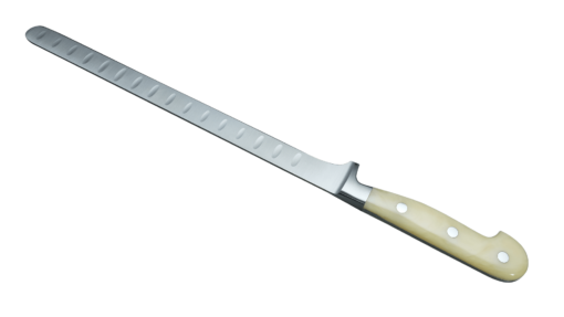 Coltellerie Berti Collezione Cucina Pro Salmon Knife Plexiglas Crema Kulle 26 cm | 3D Gravur Konfigurator | 4