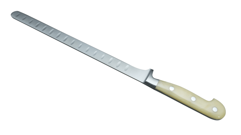 Coltellerie Berti Collezione Cucina Pro Salmon Knife Plexiglas Crema Kulle 26 cm | 3D Gravur Konfigurator | 9