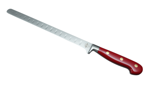 Coltellerie Berti Collezione Cucina Pro Salmon Knife Plexiglas Rosso Kulle 26 cm | 3D Gravur Konfigurator | 3