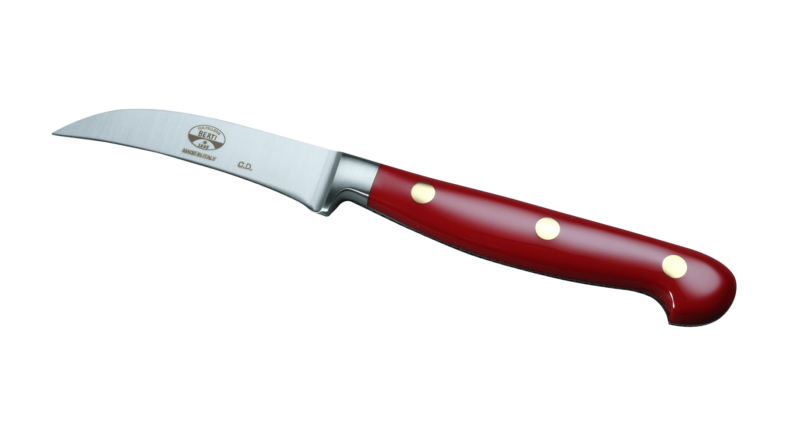 Coltellerie Berti Collezione Cucina Pro Peeling knife Plexiglass Rosso 7 cm | 3D Gravur Konfigurator | 7