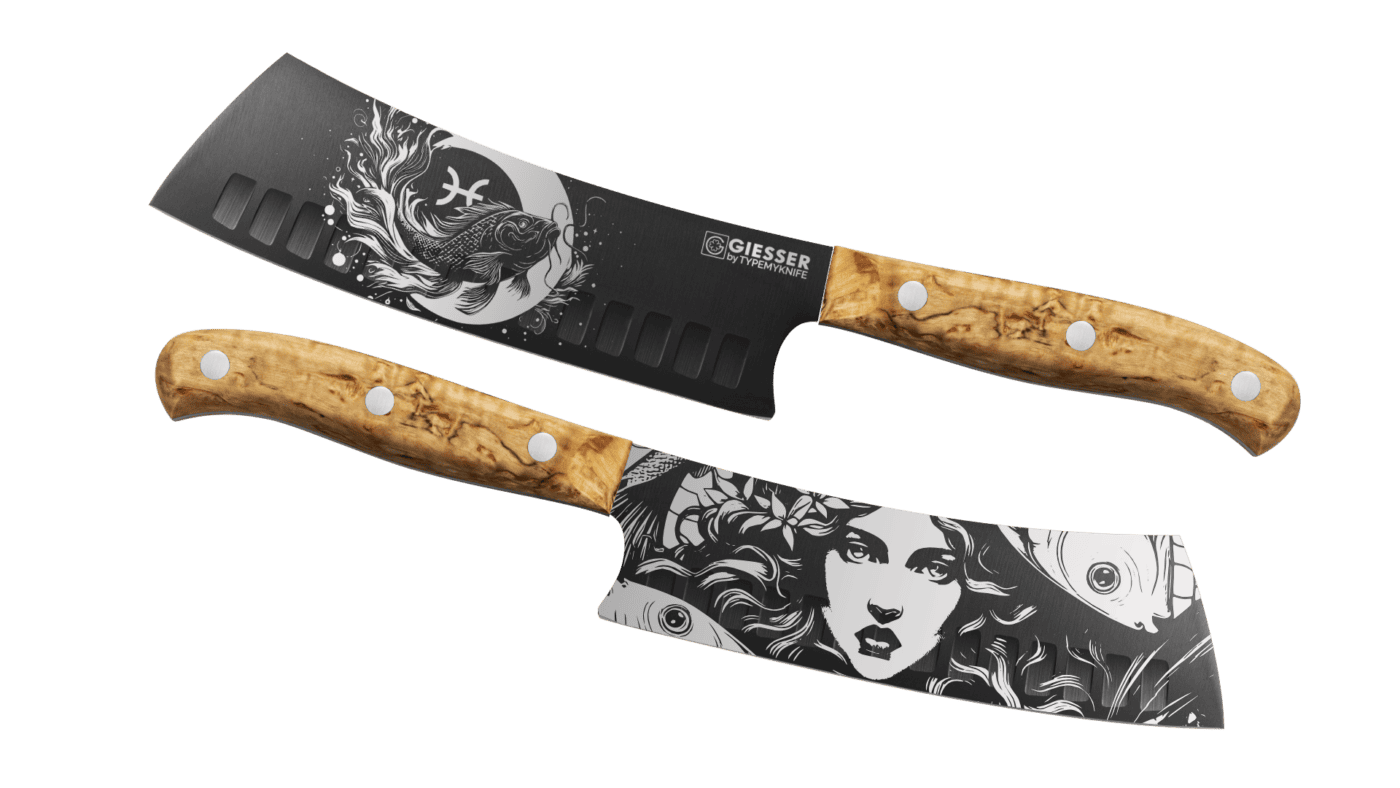 Star signs on Giesser Black DiamondCut knives | 3D Gravur Konfigurator | 3