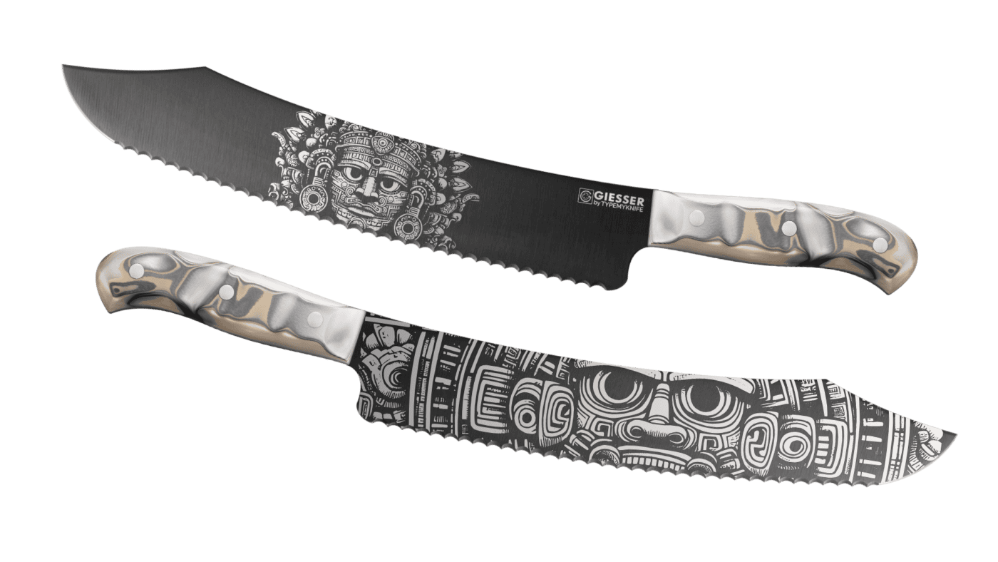 Gods & Heroes Design by Giesser Black DiamondCut knives | 3D Gravur Konfigurator | 9